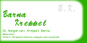 barna kreppel business card